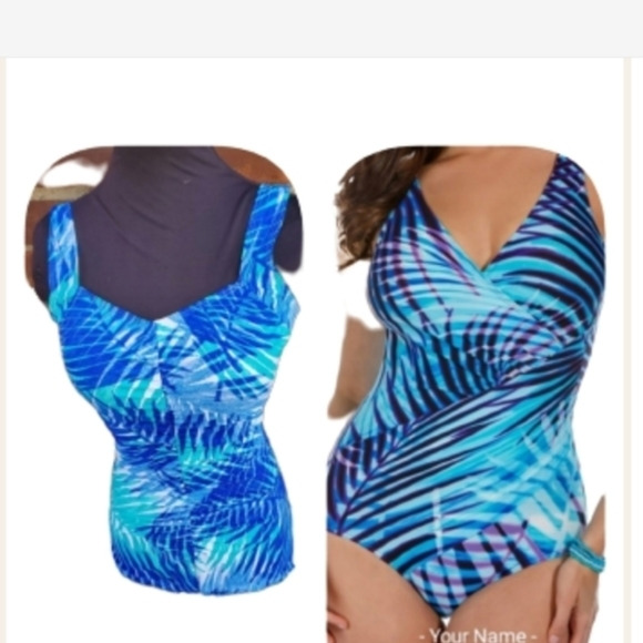 Gabar blue‎ palm One piece swimsuit 10 - Picture 1 of 10